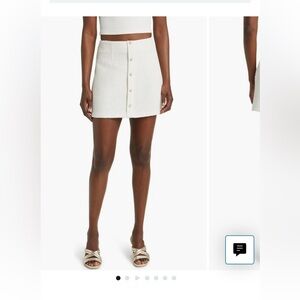 Women’s White Button-Front mini Skirt